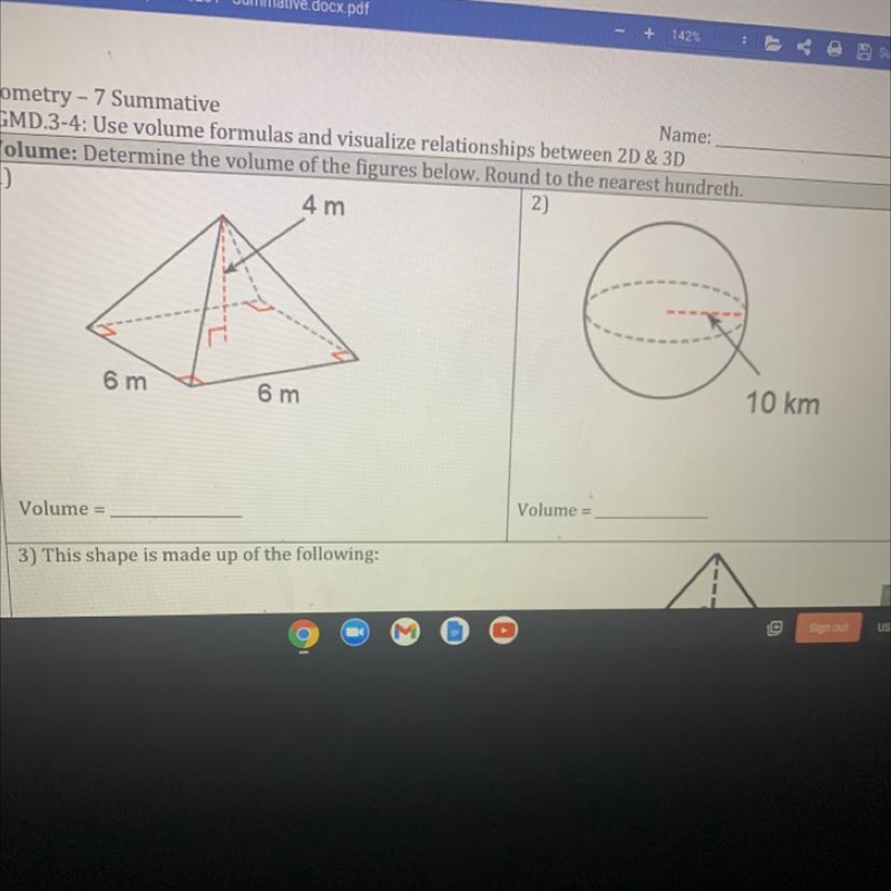 Determine the volume if the figures below round to the nearest hundredth-example-1