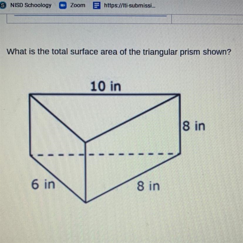 What is the total surface area of the triangular prism shown?-example-1