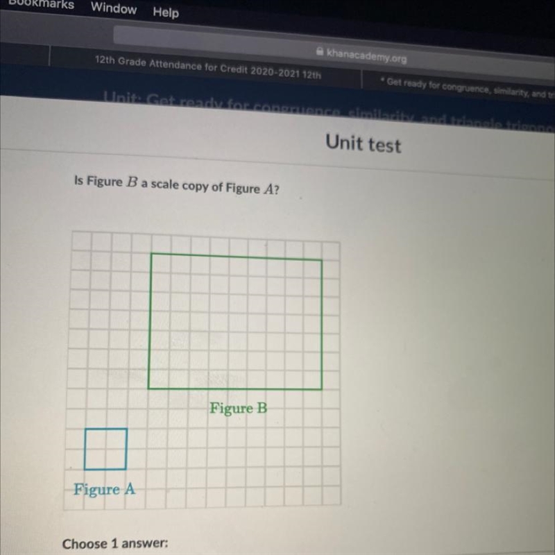 Is figure B a scale copy of Figure A ?? Yes Or No-example-1