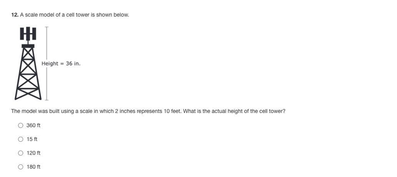 Help 12. A scale model of a cell tower is shown below. The model was built using a-example-1