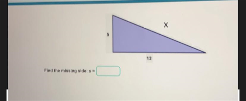 Find the missing side x=-example-1