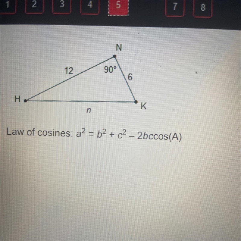 What is the value of n to the nearest whole number? O 10 o 13 18 o 21-example-1