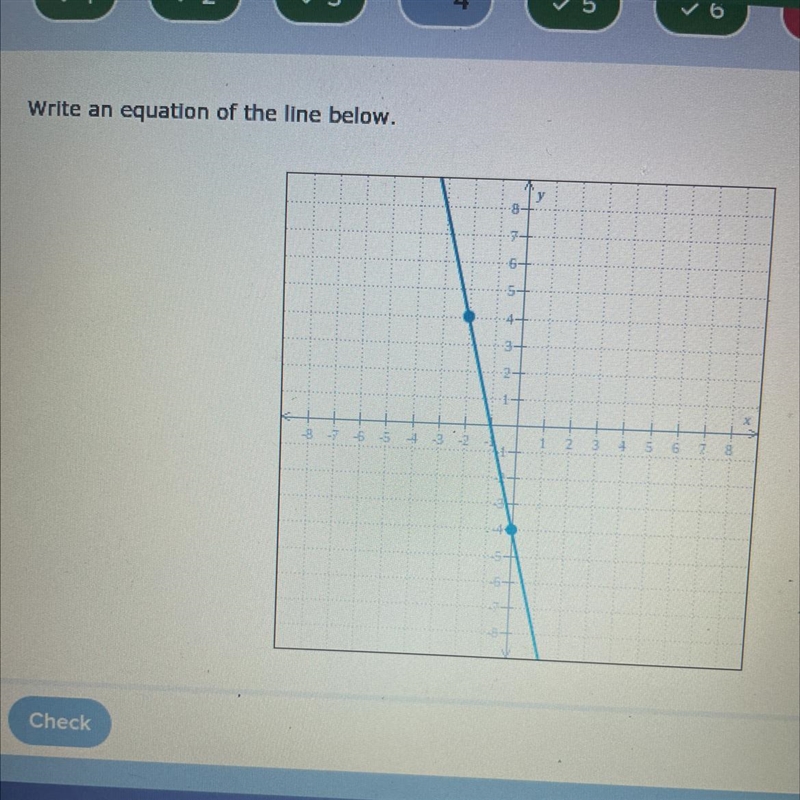 Write an equation of the line below.-example-1