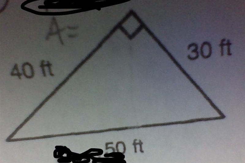 This is 6th-grade math just find the area of the triangle- A= 1/2 (b) (h)-example-1