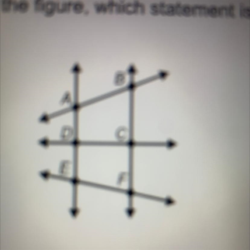 According to the figure, which statement is correct? A . AB and DC appear to be parallel-example-1