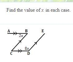 Find the value of x in this case.-example-1