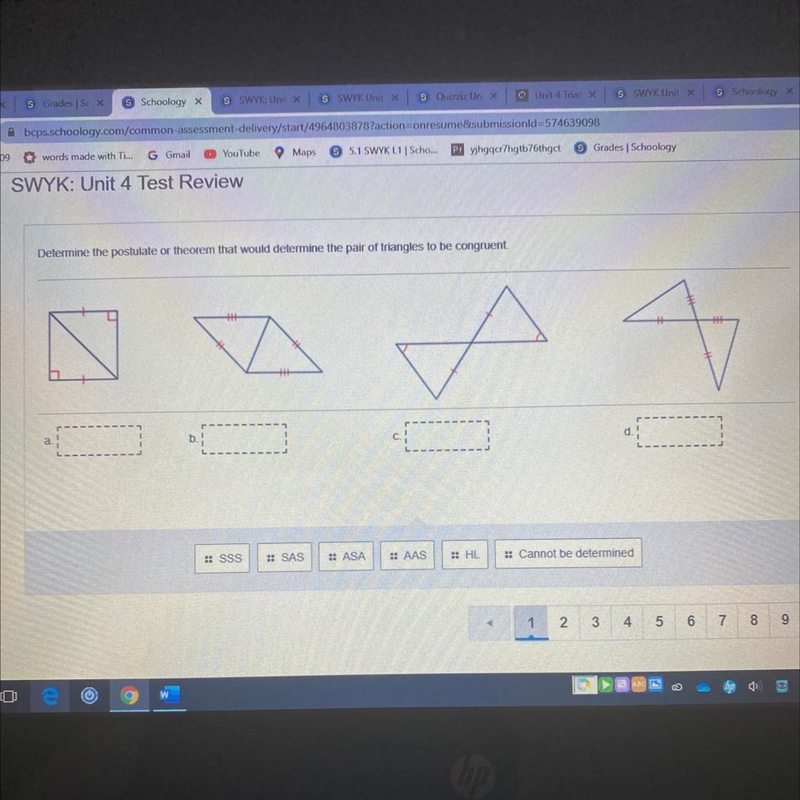 Determine the postulate or theorem that would determine the pair of triangles to be-example-1