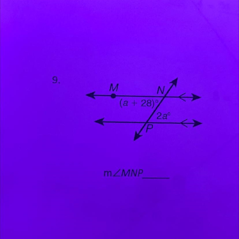 Solve for x,then find the measure of the angle given-example-1