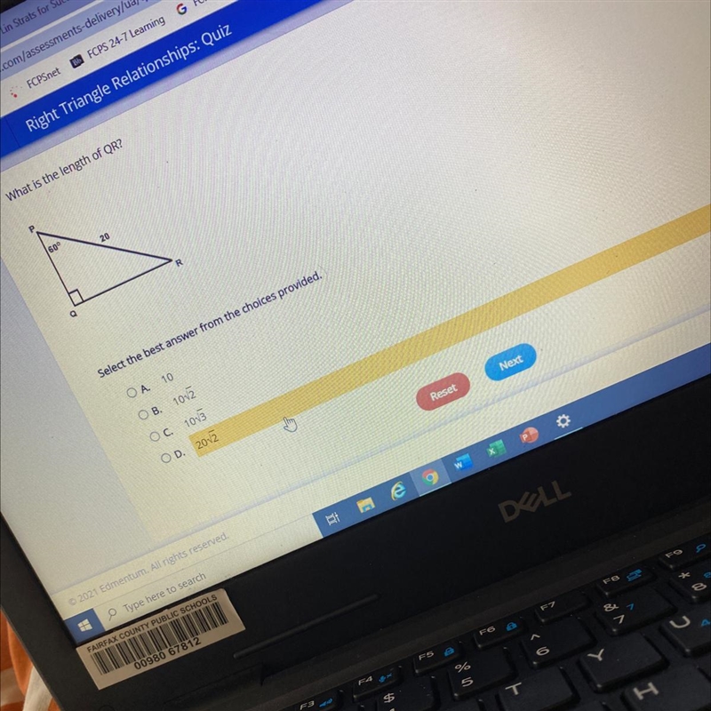 What is the length of QR? 600 20 Q R Select the best answer from the choices provided-example-1