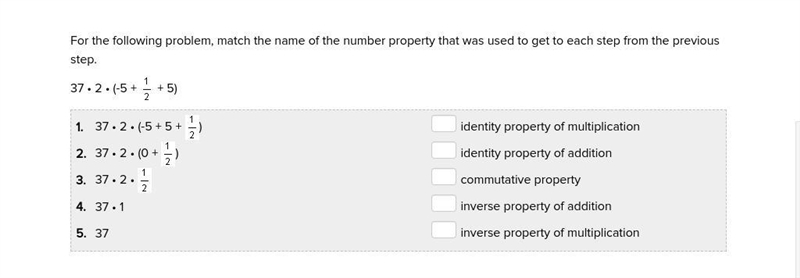 For the following problem, match the name of the number property that was used to-example-1