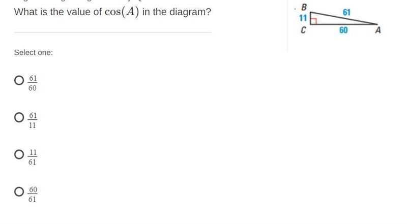 What is the value of cos(A) in the diagram?-example-1