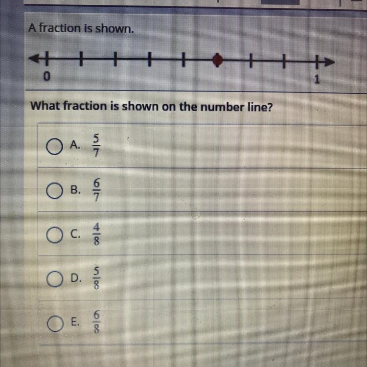 A fraction is shown. What fraction is shown on the number line?-example-1