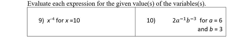 Evaluate each expression for the given value(s) of the variables(s).-example-1