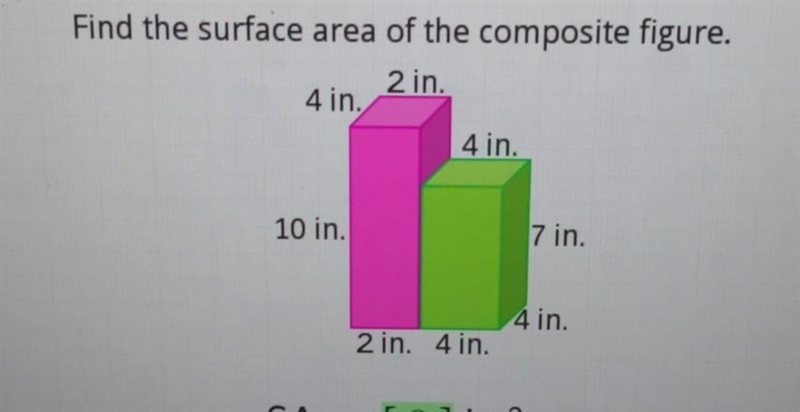 Find the surface area of the composite figure​-example-1