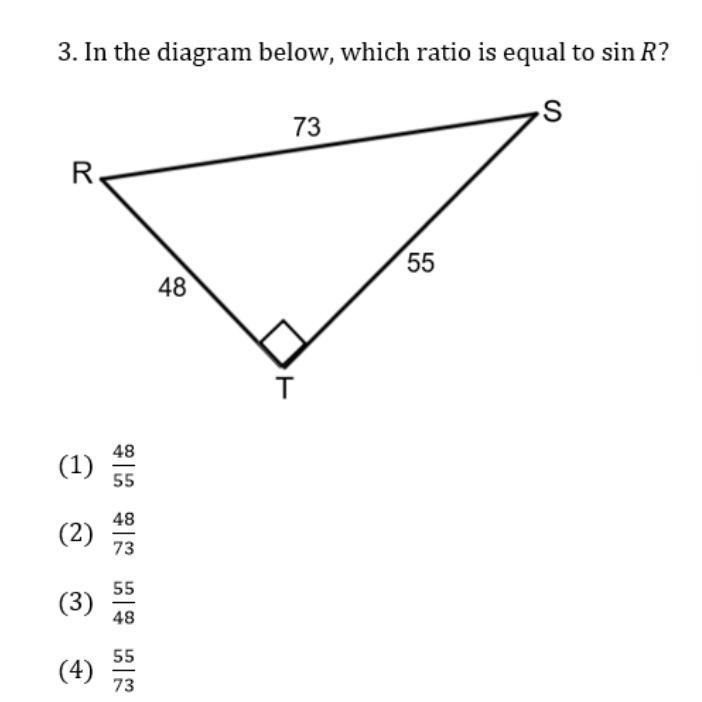 In the diagram below which ratio is equal to sin R-example-1