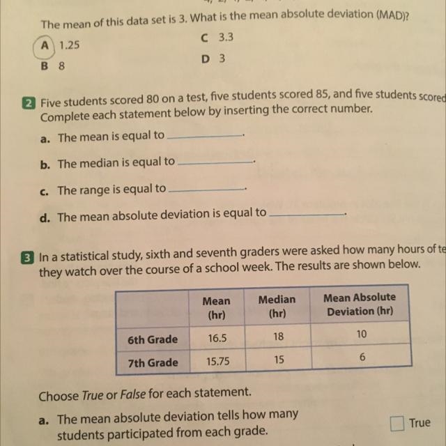 Help pls!!!!!!!!!!!!!!!!!!!!!!!!! Questions 2 Five students scored 80 on a test, five-example-1