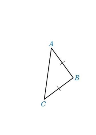 For triangle △ABC below, prove base angles A and C are congruent.-example-1