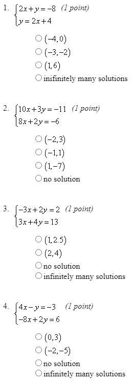 For problems 1–4, solve the given system of equations using either substitution or-example-1