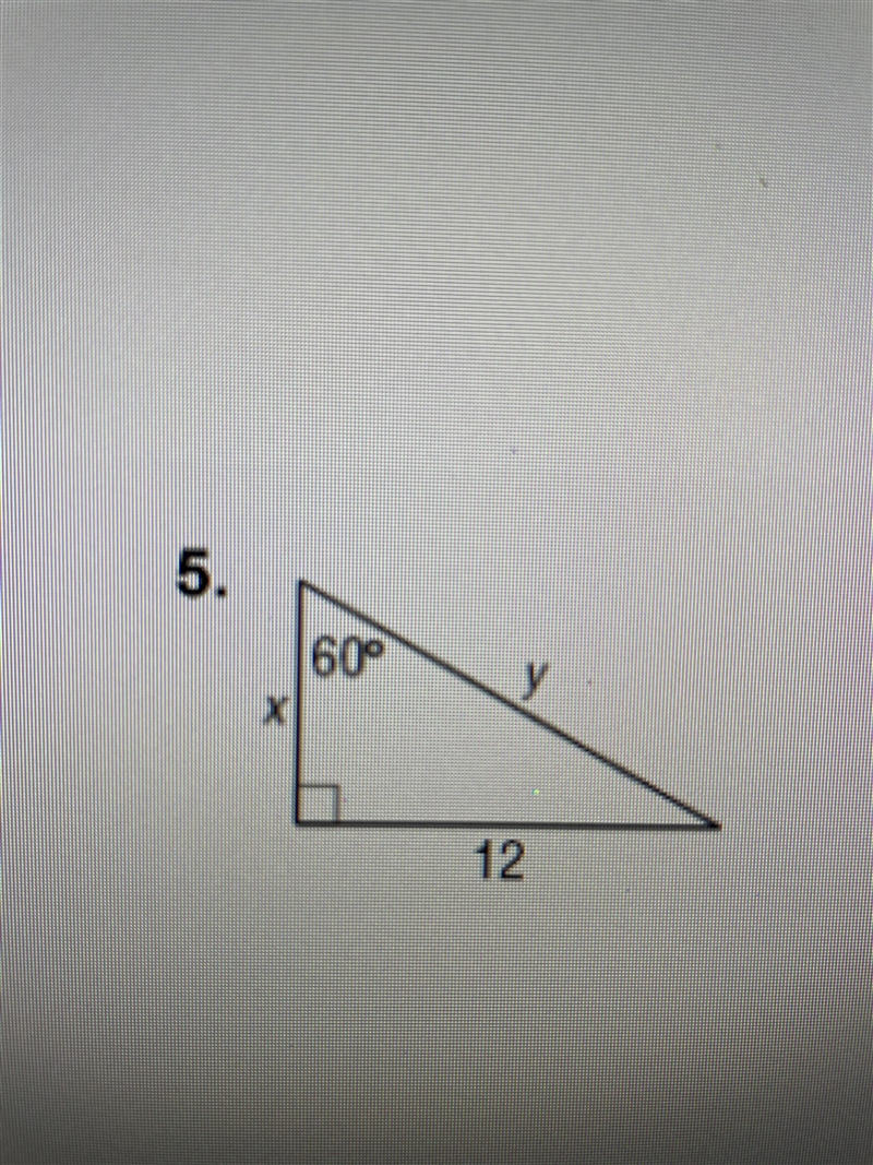 Find the value for x and y for the triangle. Show work.-example-1