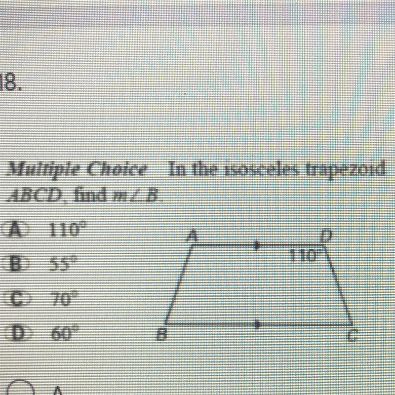 In the isosceles trapezoid ABCD, find m-example-1