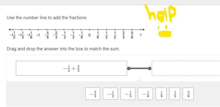 Use the number line to add the fractions. help plz look at picture-example-1