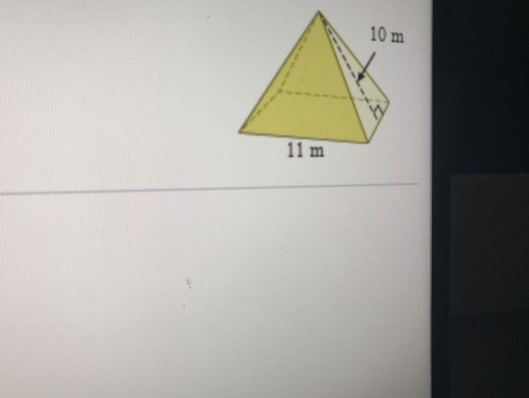 Find the surface area of the square pyramid-example-1