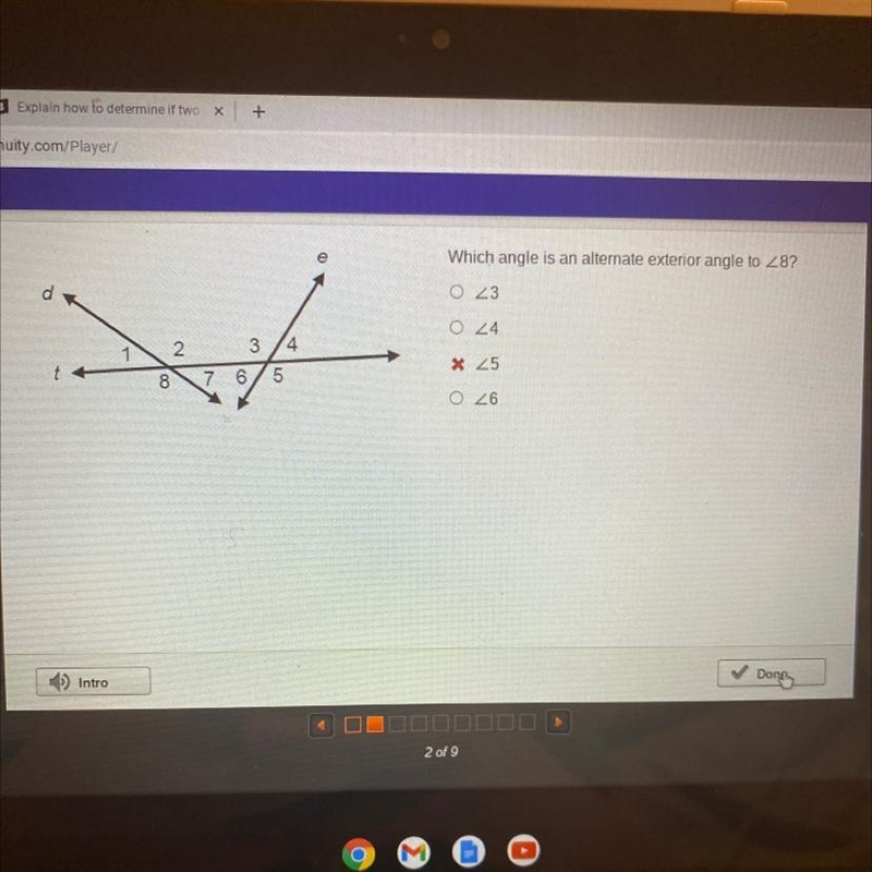 Which angle is an alternate exterior angle to 28? 3 0 23 0 24 2 3 4 * 25 t 8 5 7 6 026 Dong-example-1