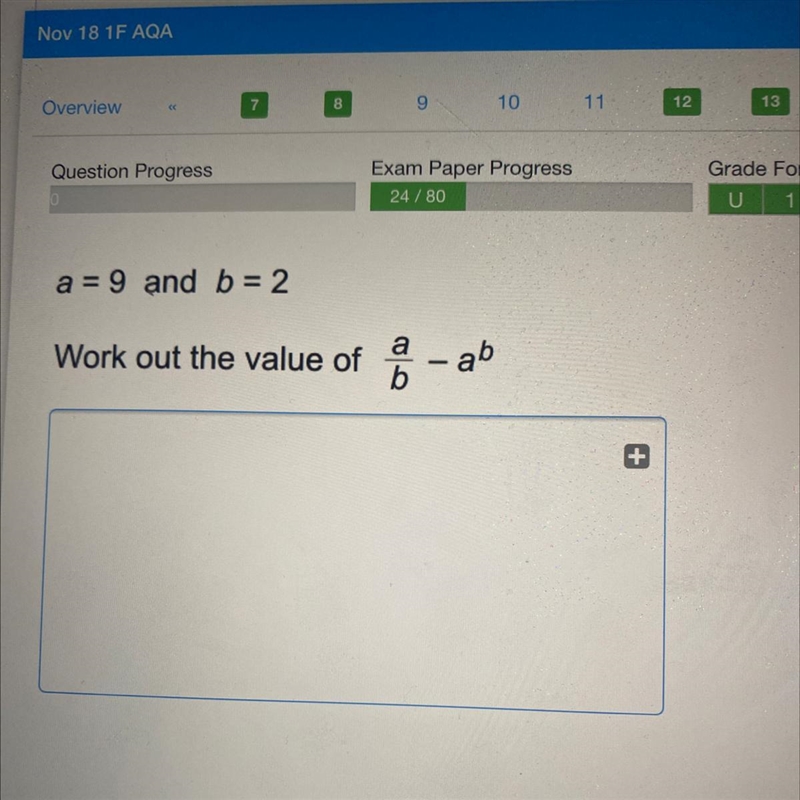 A = 9 and b = 2 Work out the value of-example-1