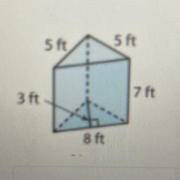 Find the surface area of the triangular prism shown below.-example-1