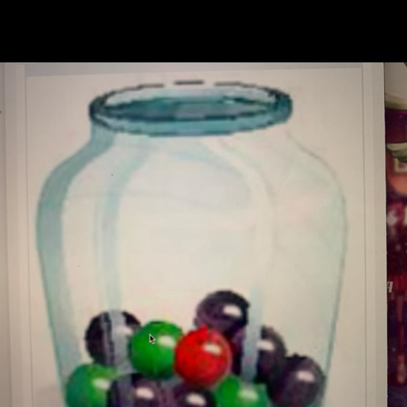 Mr. Markle has a jar on his desk that contains 10 marbles shown. What is the likelihood-example-1