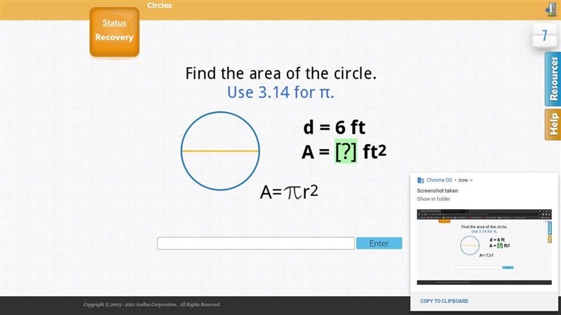 Find the area of this circle-example-1