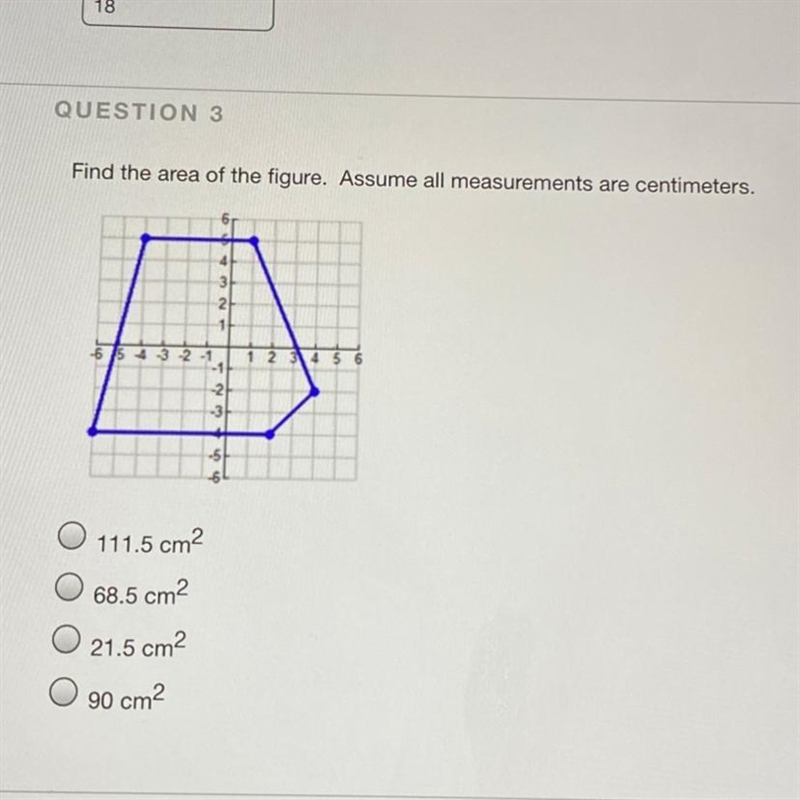 Find the area of the figure. Assume all measurements are centimeters.-example-1