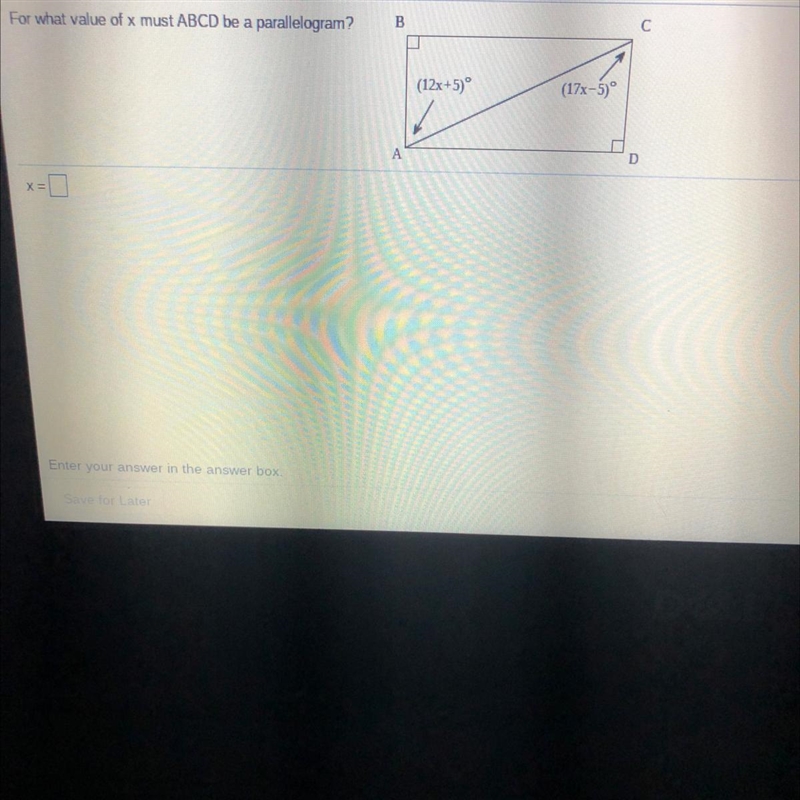 (12x+5)°=(17x-5)° Find x=?-example-1