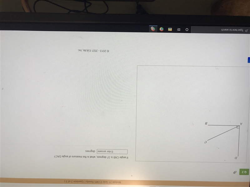 If angle CAB is 37 degrees what is the measure of angle DAC-example-1