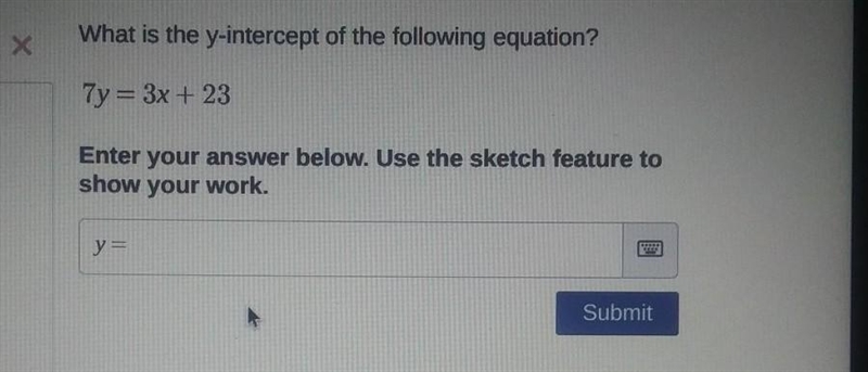 What is the y-intercept of the following equation ​-example-1