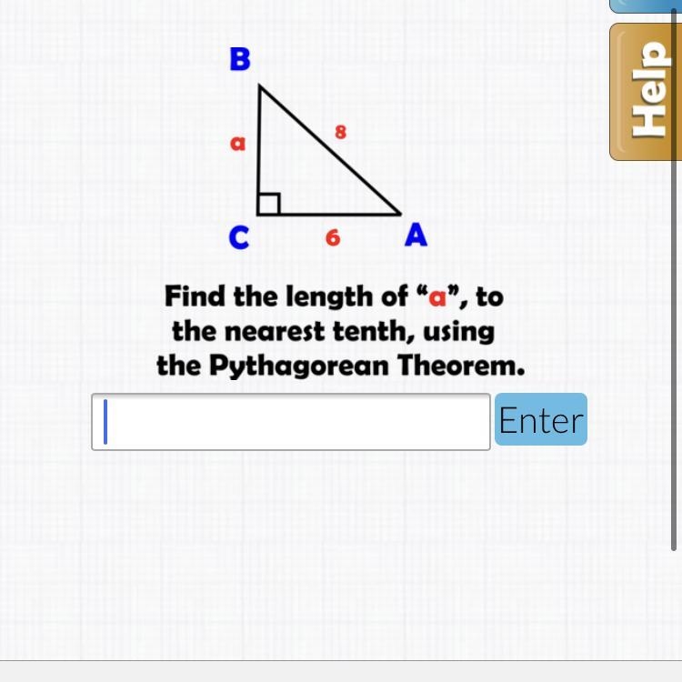 Find the length of a to the nearest tenth using the Pythagorean theorem-example-1