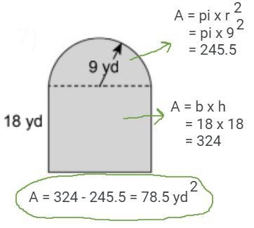 Kelly found the area of the composite figure below and showed her work on a quiz. Her-example-1