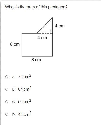 What is the area of this pentagon? (Please Solve Quickly)-example-1