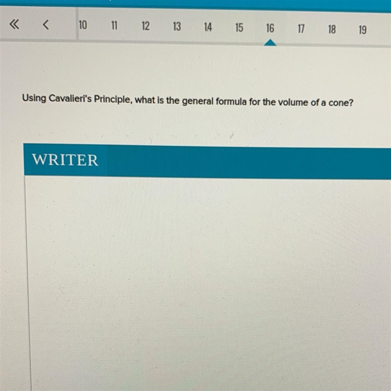 Using Cavalieri's Principle, what is the general formula for the volume of a cone-example-1