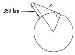 The International Space Station orbits 350 km above Earth’s surface. Earth’s radius-example-1