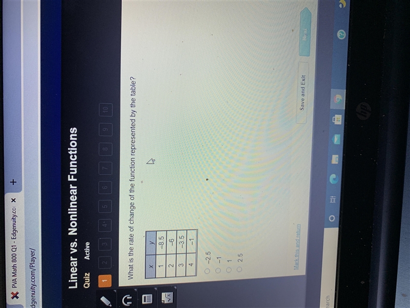 What is the rate of change of the function represented by the table?-example-1