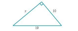 For the following right triangle, find the side length x. Round your answer to the-example-1