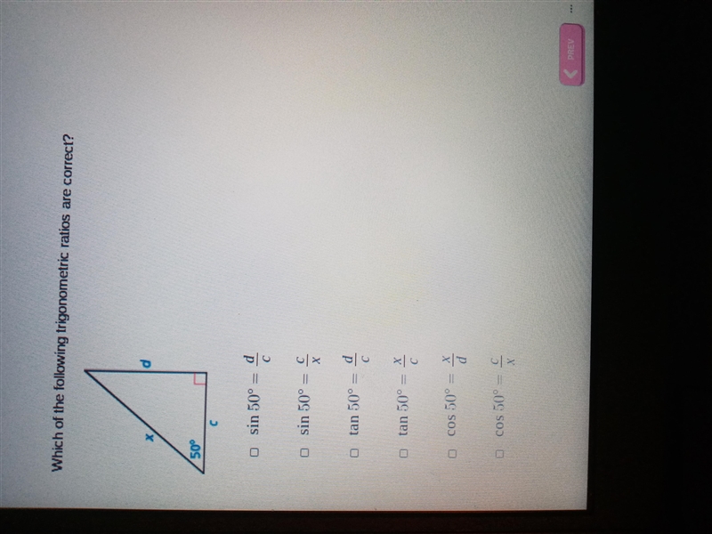 Which of the following trigonometric ratios are correct?-example-1