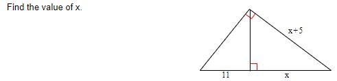 Find X in these 3 right angle triangles-example-1