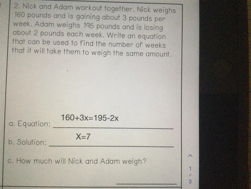 How much will nick and Adam weigh?-example-1