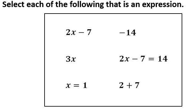 Please answer the question and provide a solid definition of what an expression is-example-1