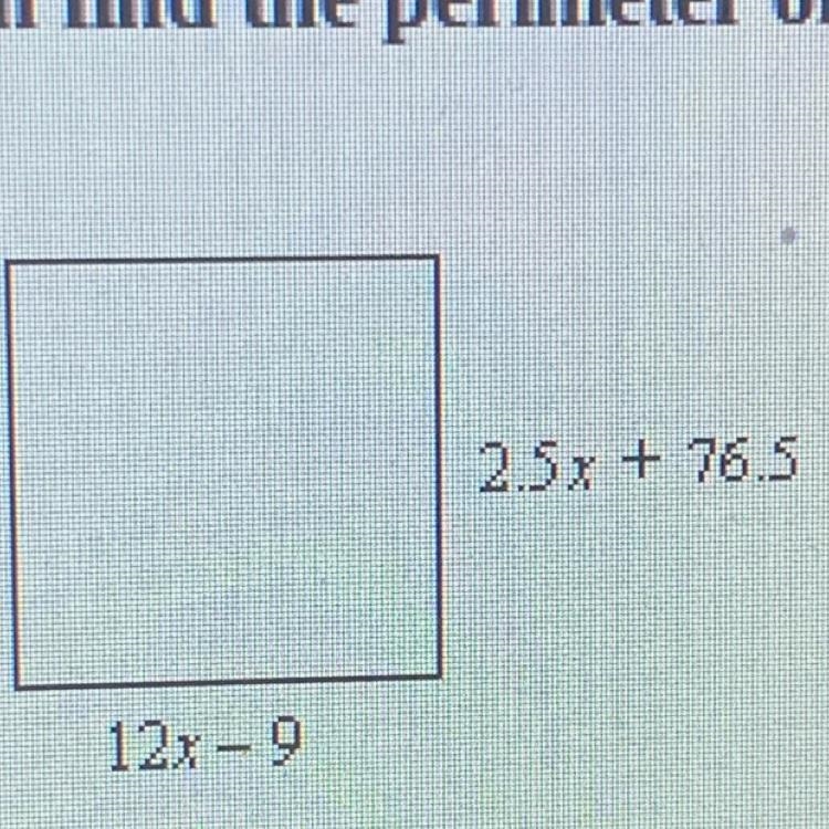 Help me find the perimeter of this square. if you can do it step by step please!-example-1