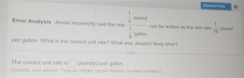 What is the correct unit rate?And what is Jessie's likely error?​-example-1