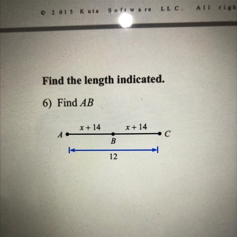 Find the length indicated. 6) Find AB-example-1