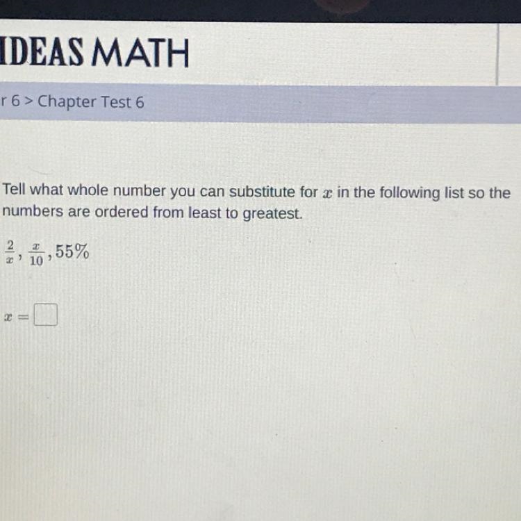 Tell what whole number you can substitute for in the following list so the numbers-example-1